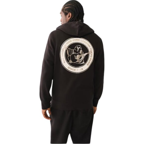 True Religion Men's 2 PC Sweatsuit Fleece Tracksuit Matching Outfit Black NWT - Picture 6 of 13